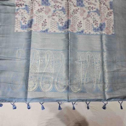 Tissue GoldenBlue Saree