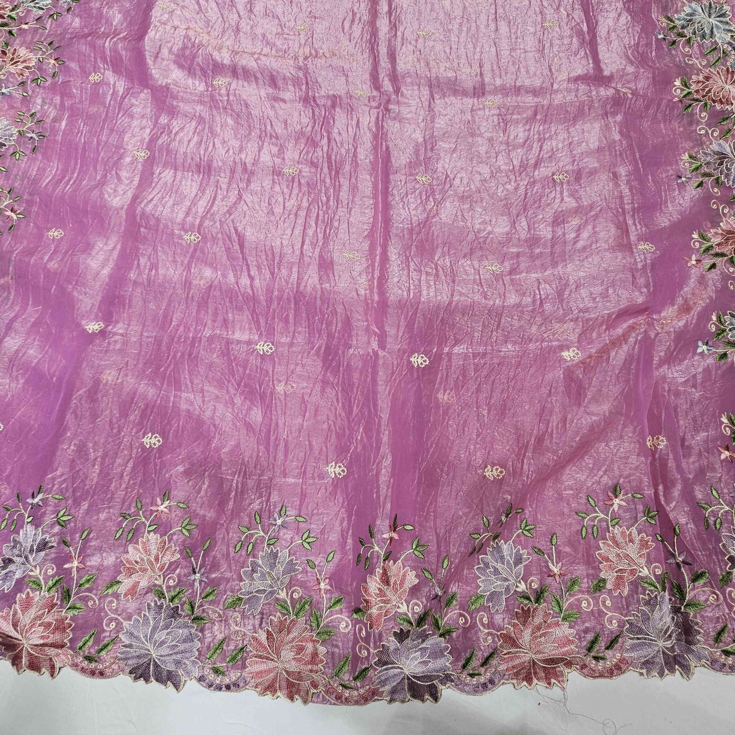 Crush Material Pink Saree