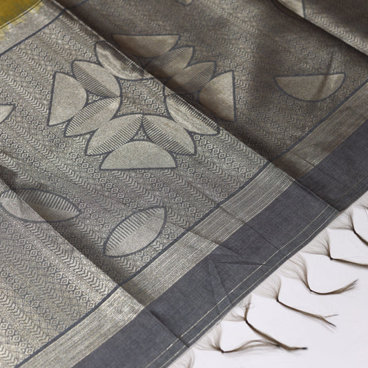 Old Moss Green Giza Silks Saree