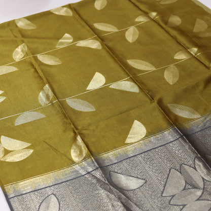Old Moss Green Giza Silks Saree