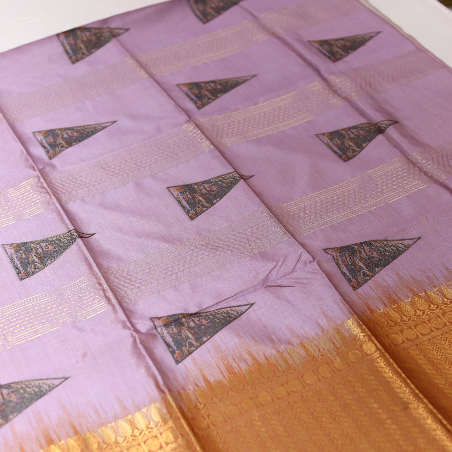 Lavender GizaSilk Saree