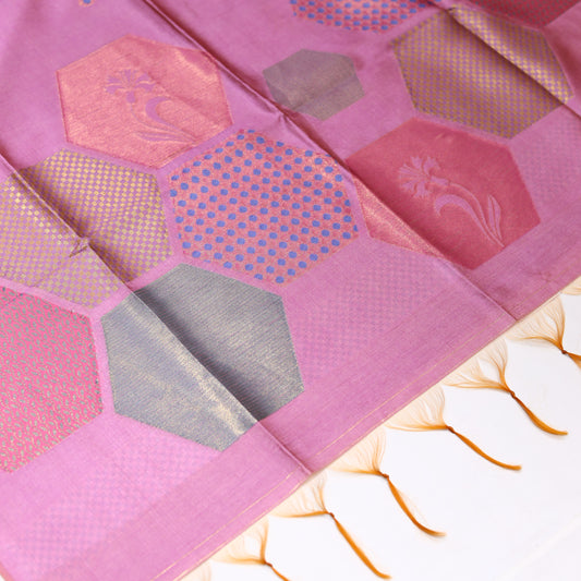 Purple Giza Silks Saree