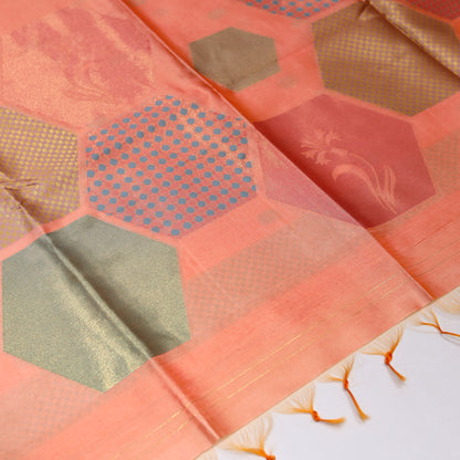 Middle Red Giza Silks Saree