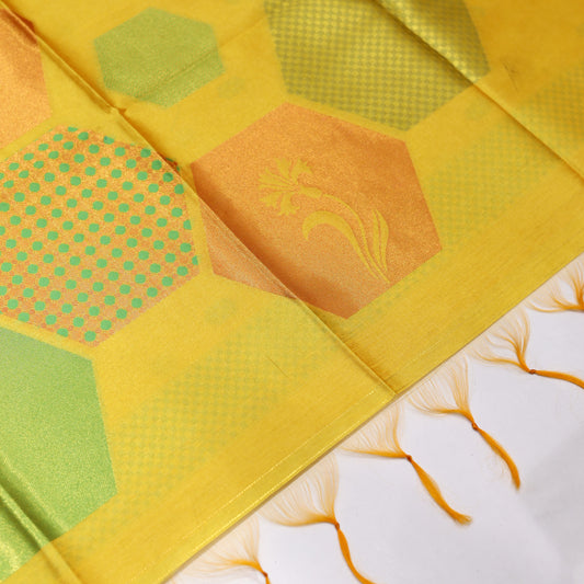 Yellow Giza Silks Saree