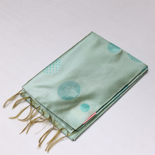 Cambridge Blue Giza Silks Saree