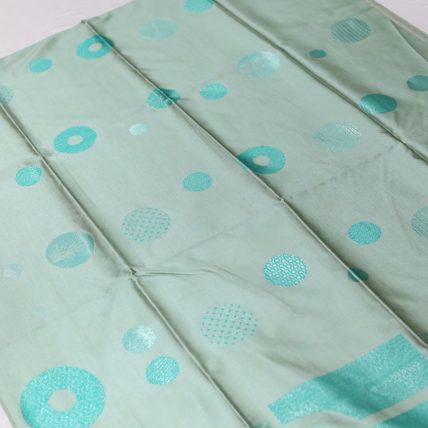 Cambridge Blue Giza Silks Saree