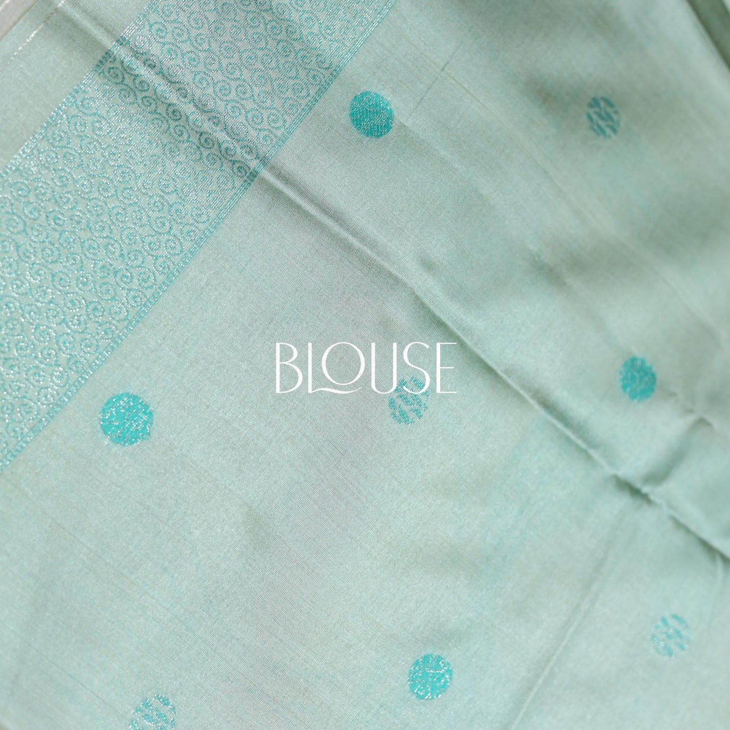 Cambridge Blue Giza Silks Saree