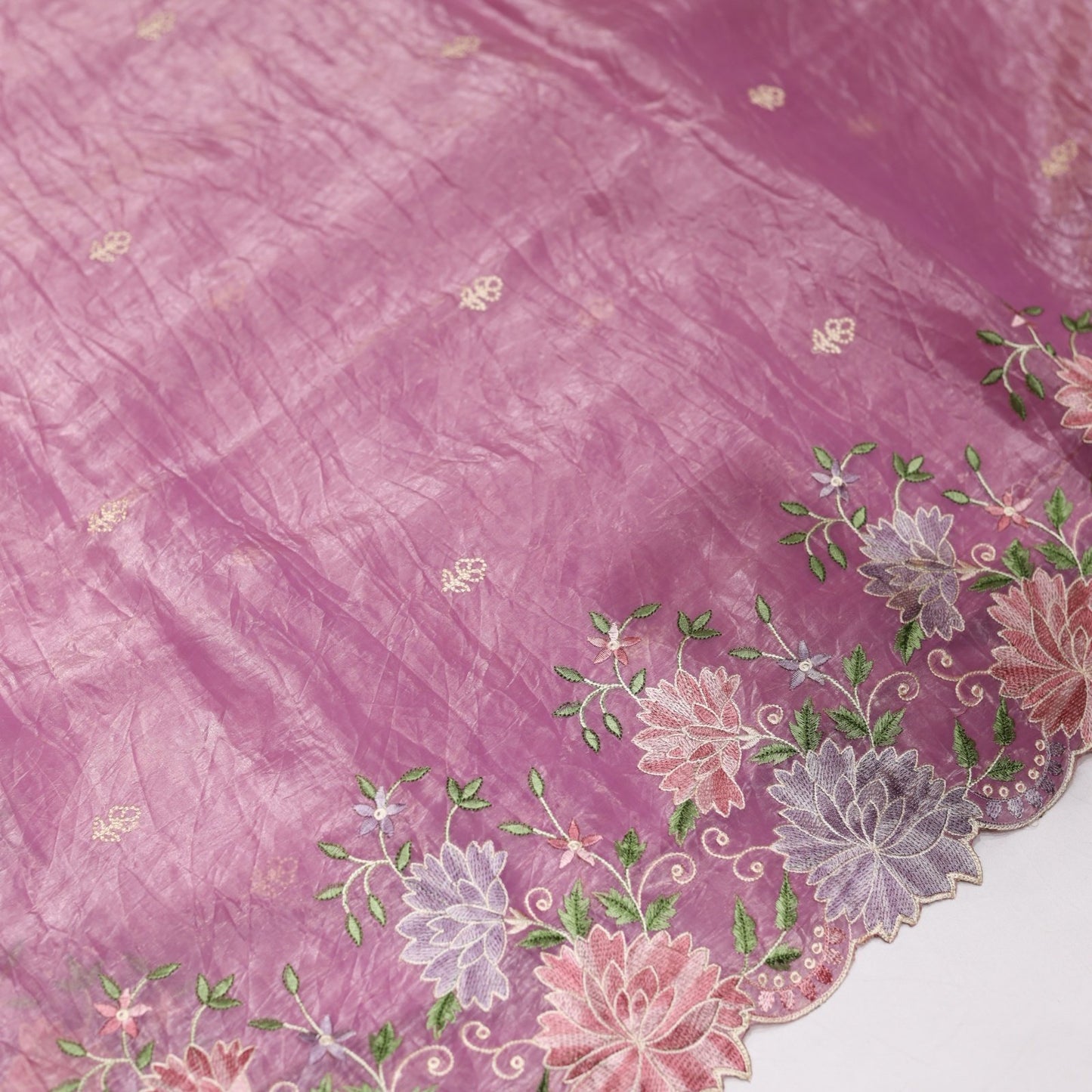 Crush Material Pink Saree
