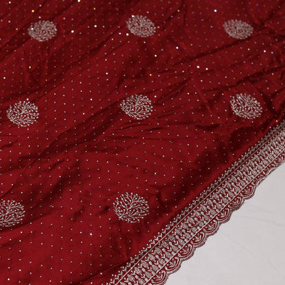Fancy Partywear Red Saree