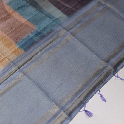 Semi Tusser LightBlue Saree - Vaishali Silks