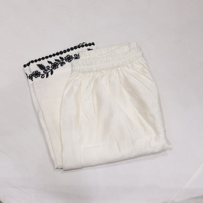 Muslin White Black Kurtiset - Vaishali Silks