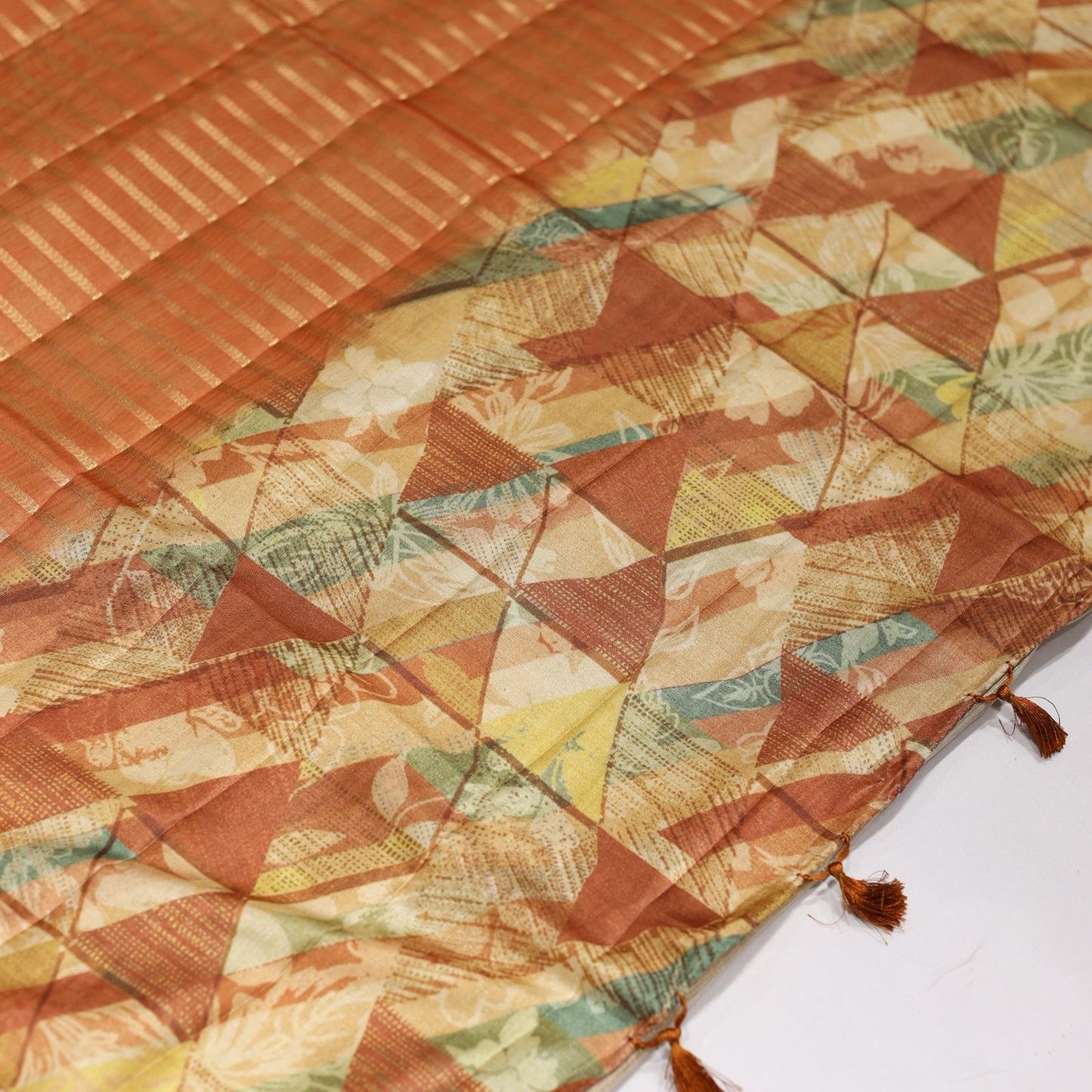 Tusser Orange Saree