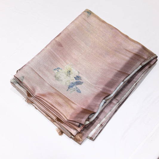 Mahogany Rose Tissue Saree