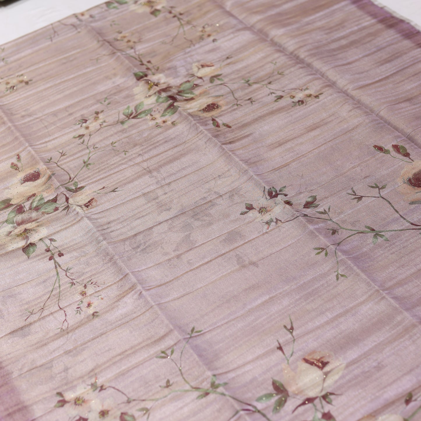 Silver Pink Tissue Saree
