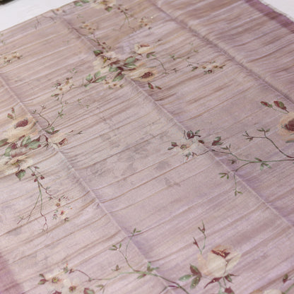 Silver Pink Tissue Saree