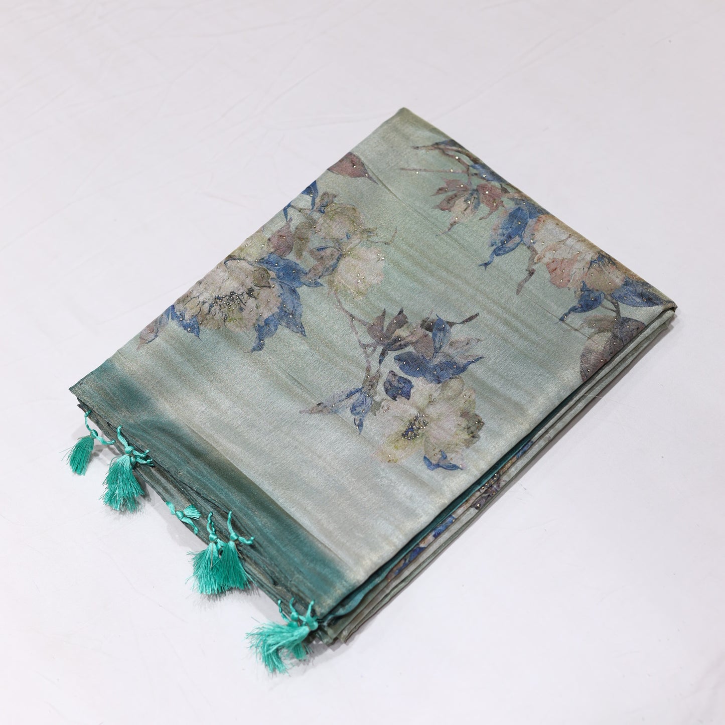 Spanish Grey Tissue Saree