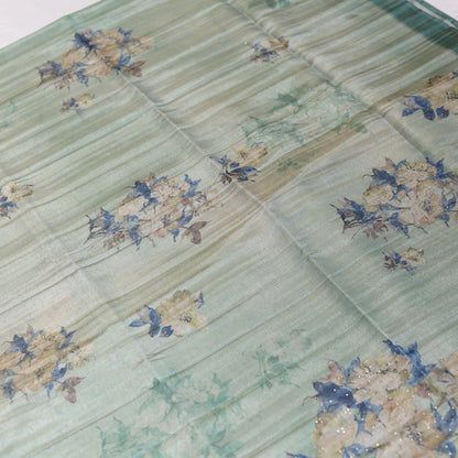 Spanish Grey Tissue Saree