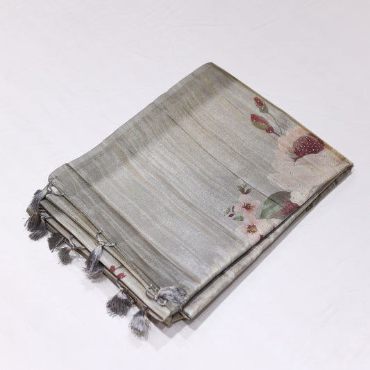 Soft Beige Tissue Saree