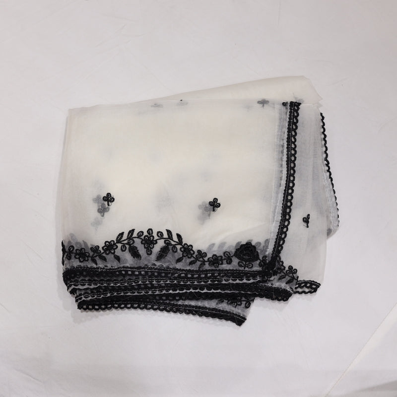 Muslin White Black Kurtiset - Vaishali Silks