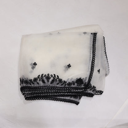 Muslin White Black Kurtiset - Vaishali Silks