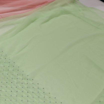 Fancy Partywear Green Saree