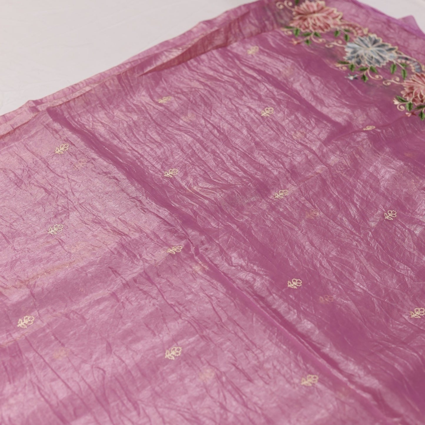 Crush Material Pink Saree