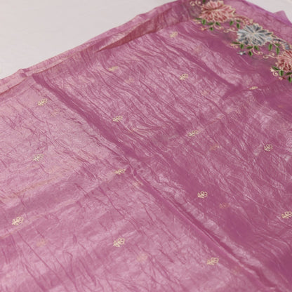 Crush Material Pink Saree