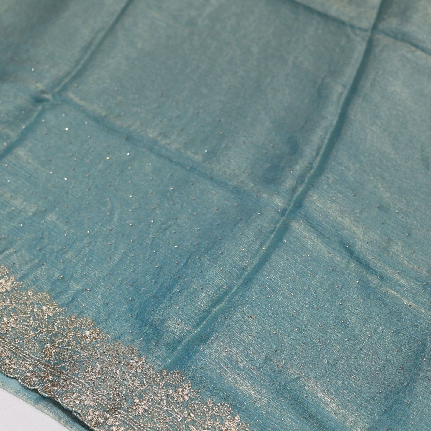 Fancy Partywear Green Saree