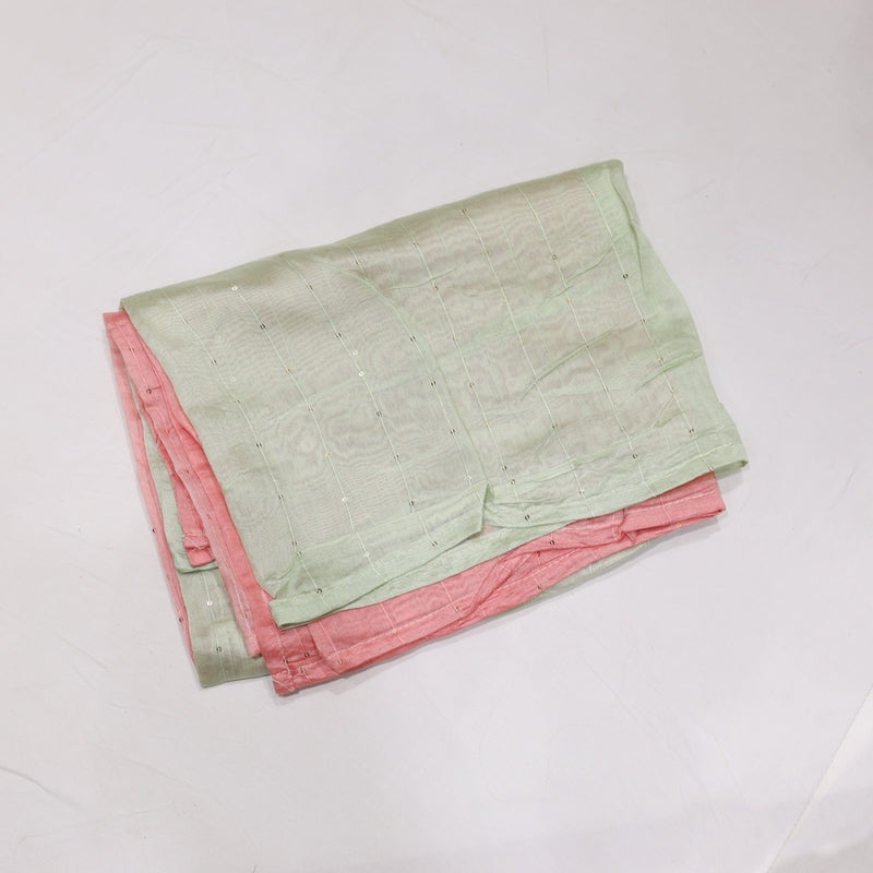 Muslin Green with Pink Kurtiset - Vaishali Silks