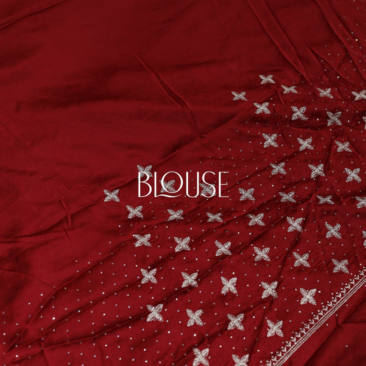Fancy Partywear Red Saree