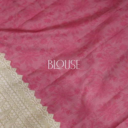 Tusser PinkCream Saree