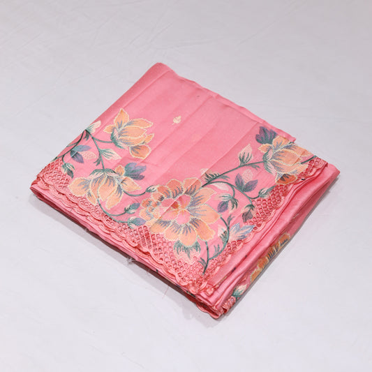 Pink Cut Work Saree