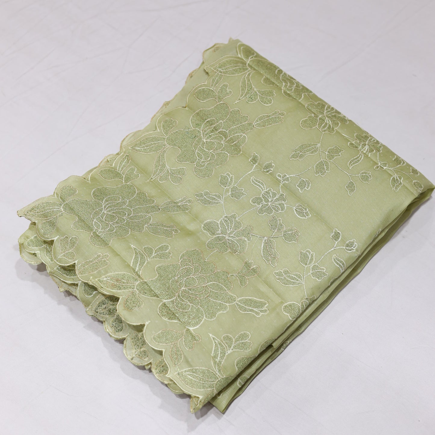Olive Green Cut Work Saree