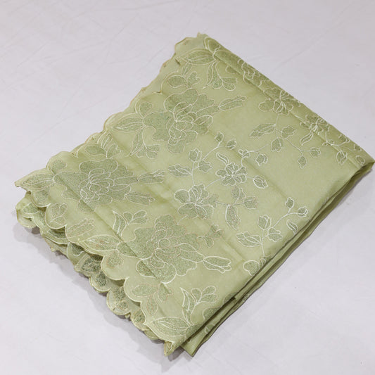Olive Green Cut Work Saree