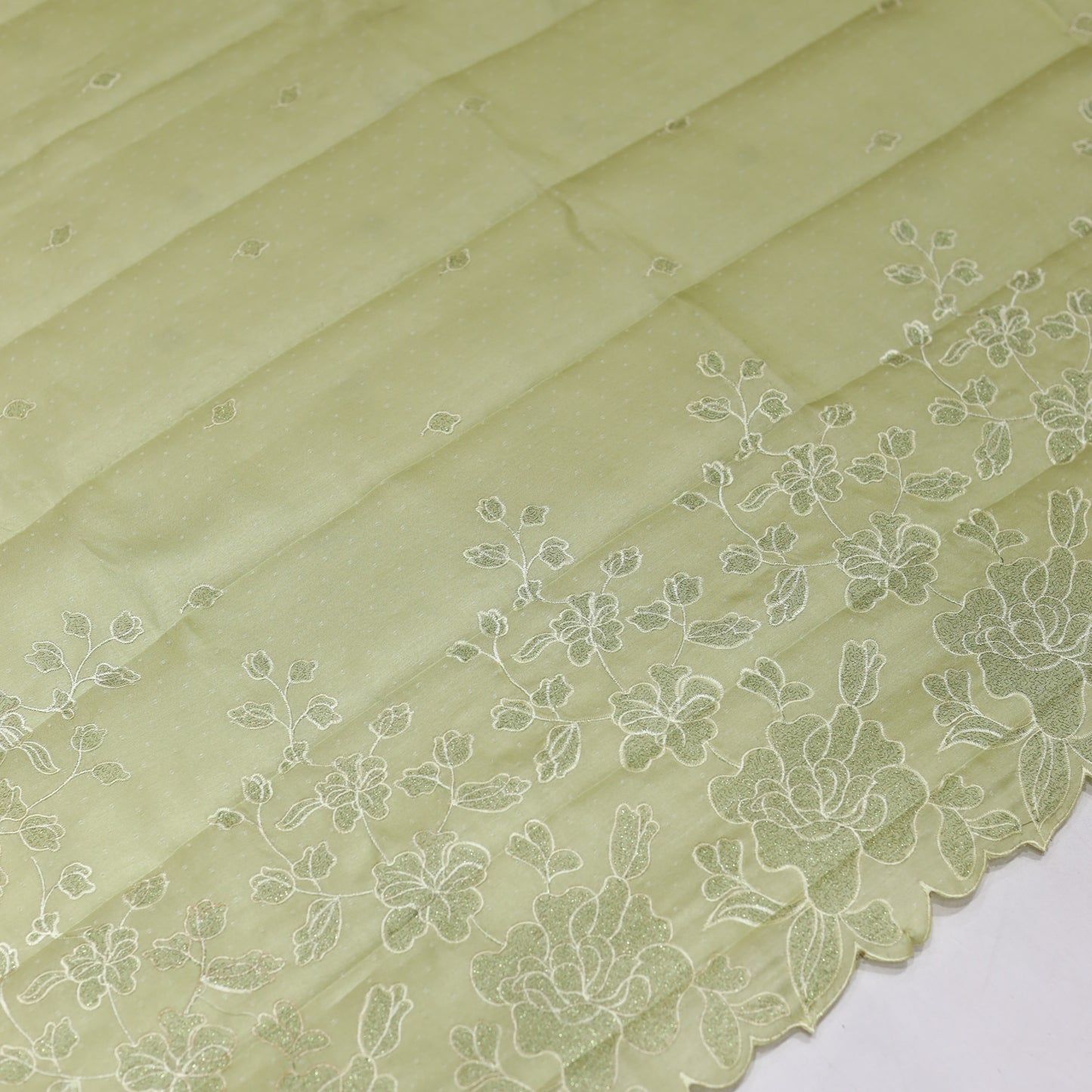 Olive Green Cut Work Saree