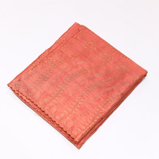 Peach Cut Work Saree