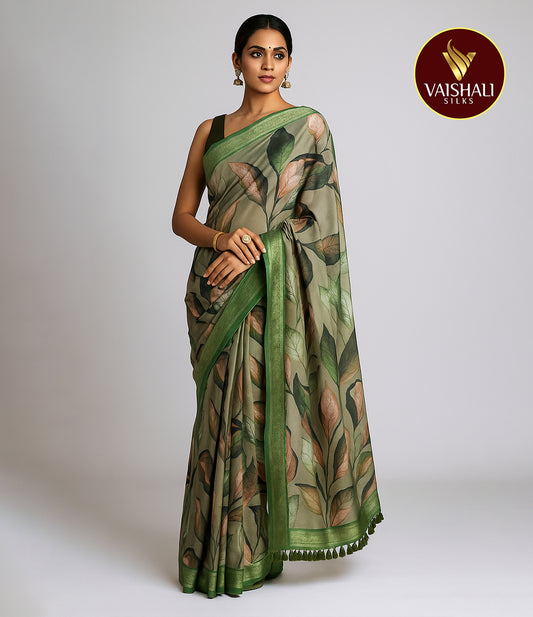 Fancy  Saree  Green  Colour