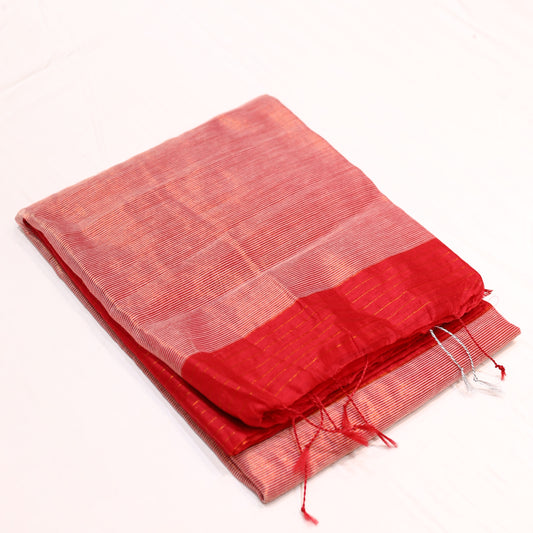 Red Semi Silk Cotton Saree