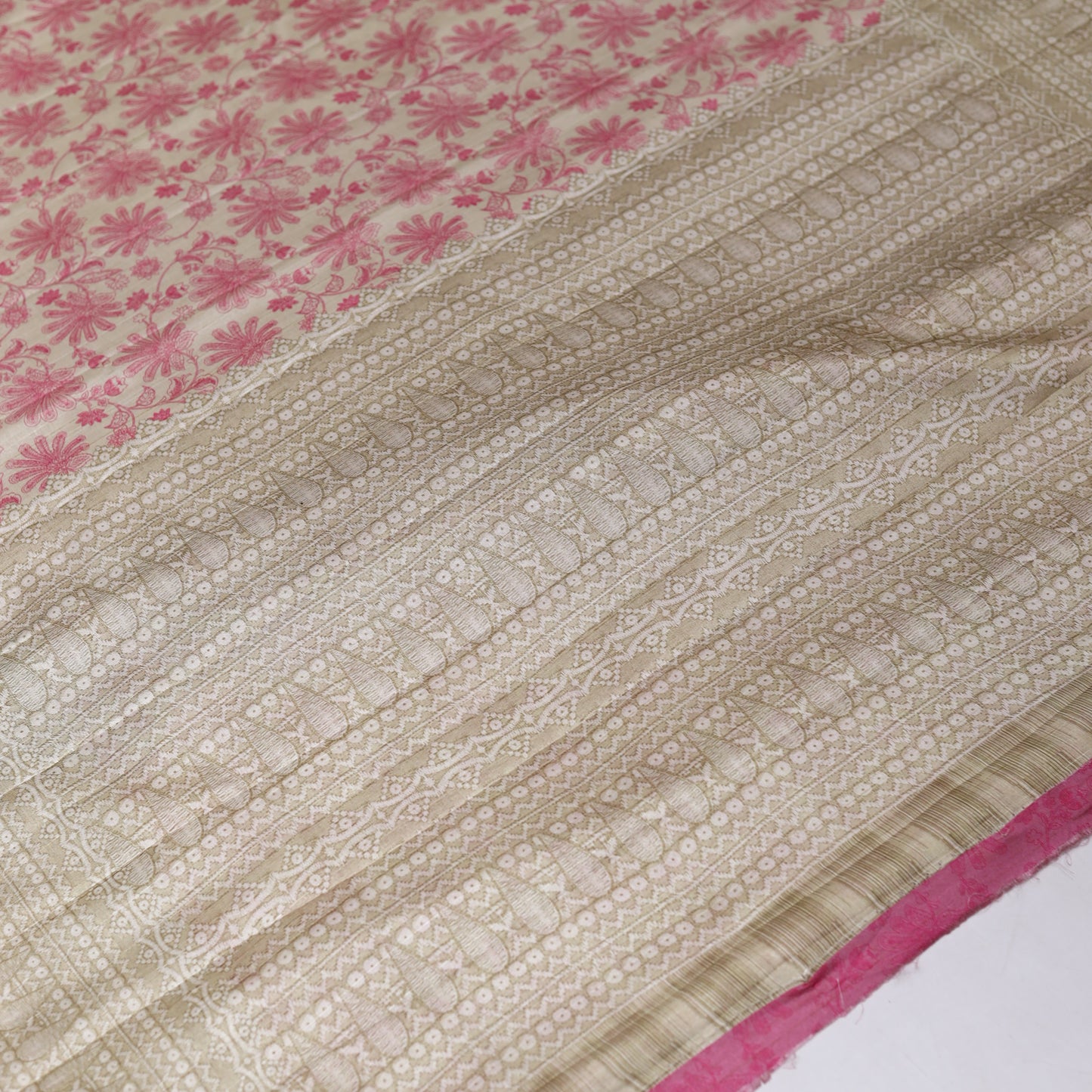 Pink Fancy Semi Tusser Saree