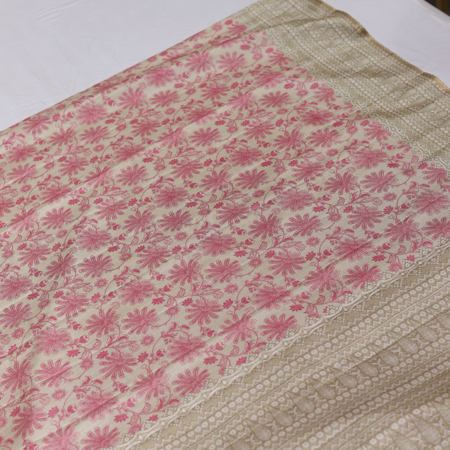 Pink Fancy Semi Tusser Saree