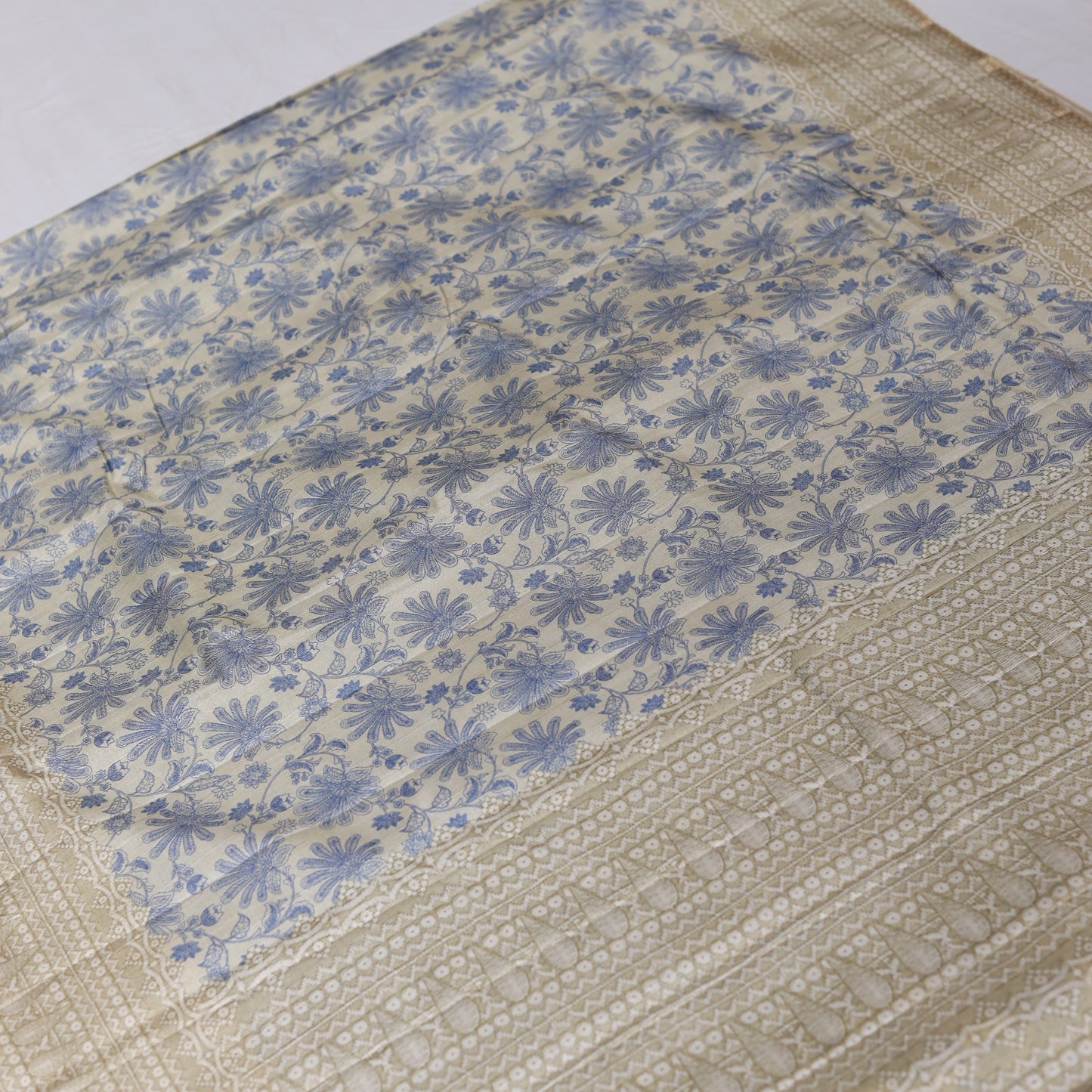 Dark Blue Fancy Semi Tusser Saree