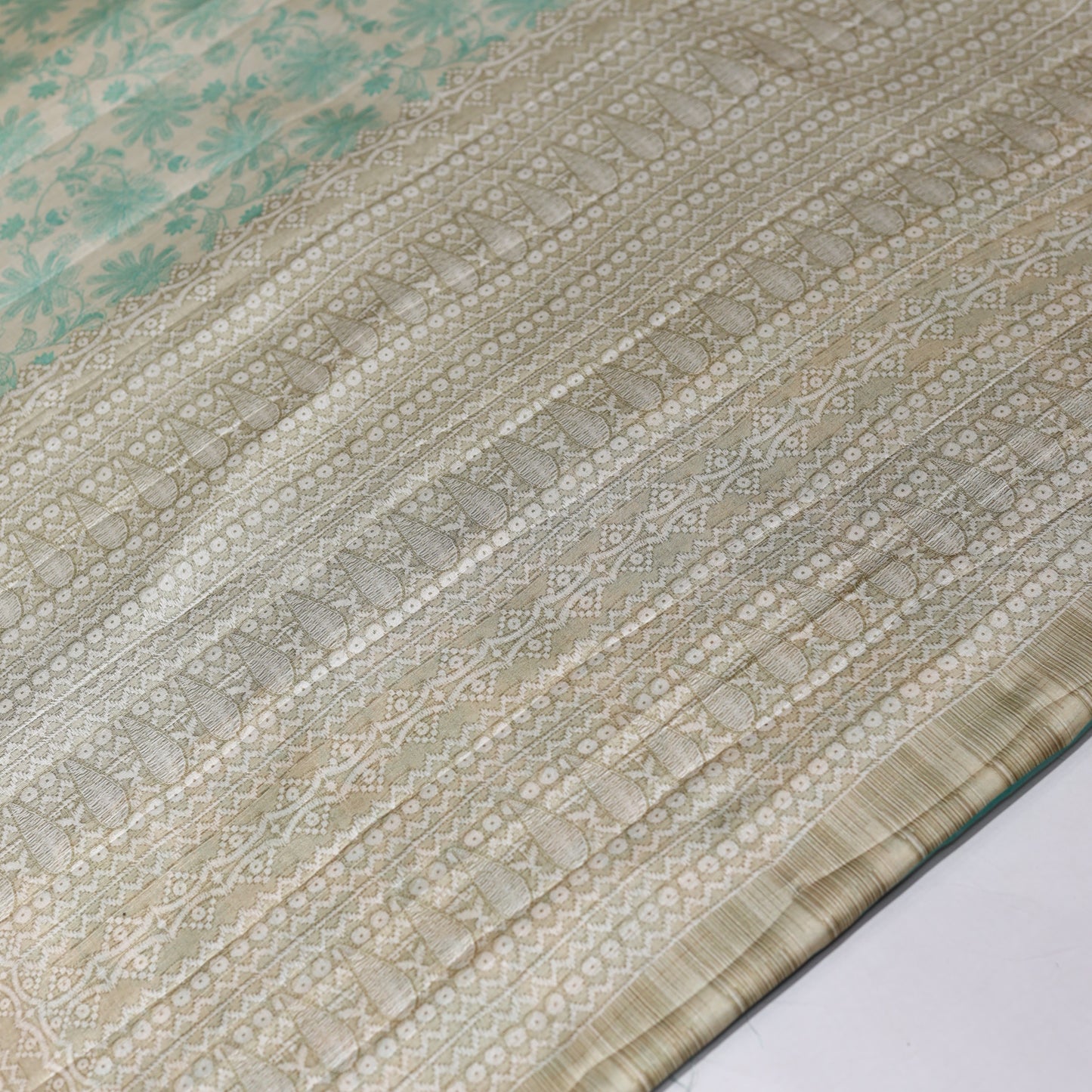 Green Fancy Semi Tusser Saree