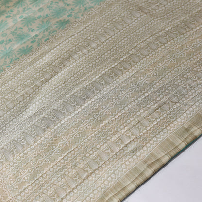 Green Fancy Semi Tusser Saree