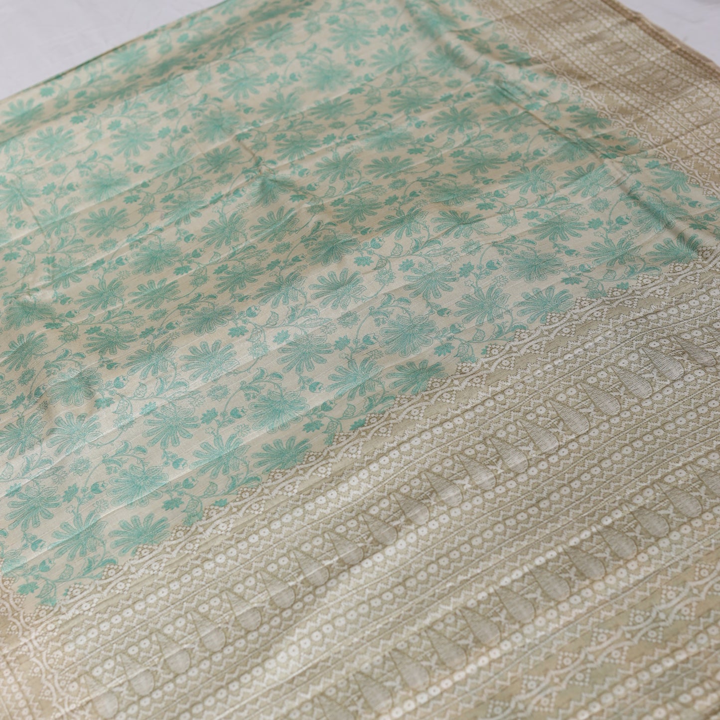 Green Fancy Semi Tusser Saree