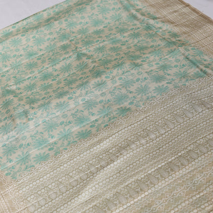 Green Fancy Semi Tusser Saree