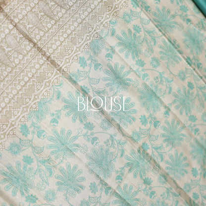 Green Fancy Semi Tusser Saree
