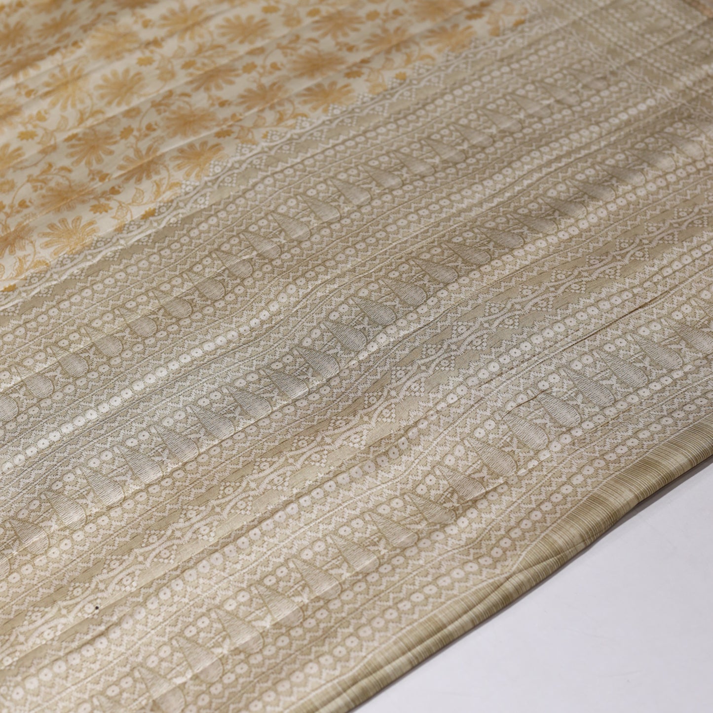 Brown Fancy Semi Tusser Saree