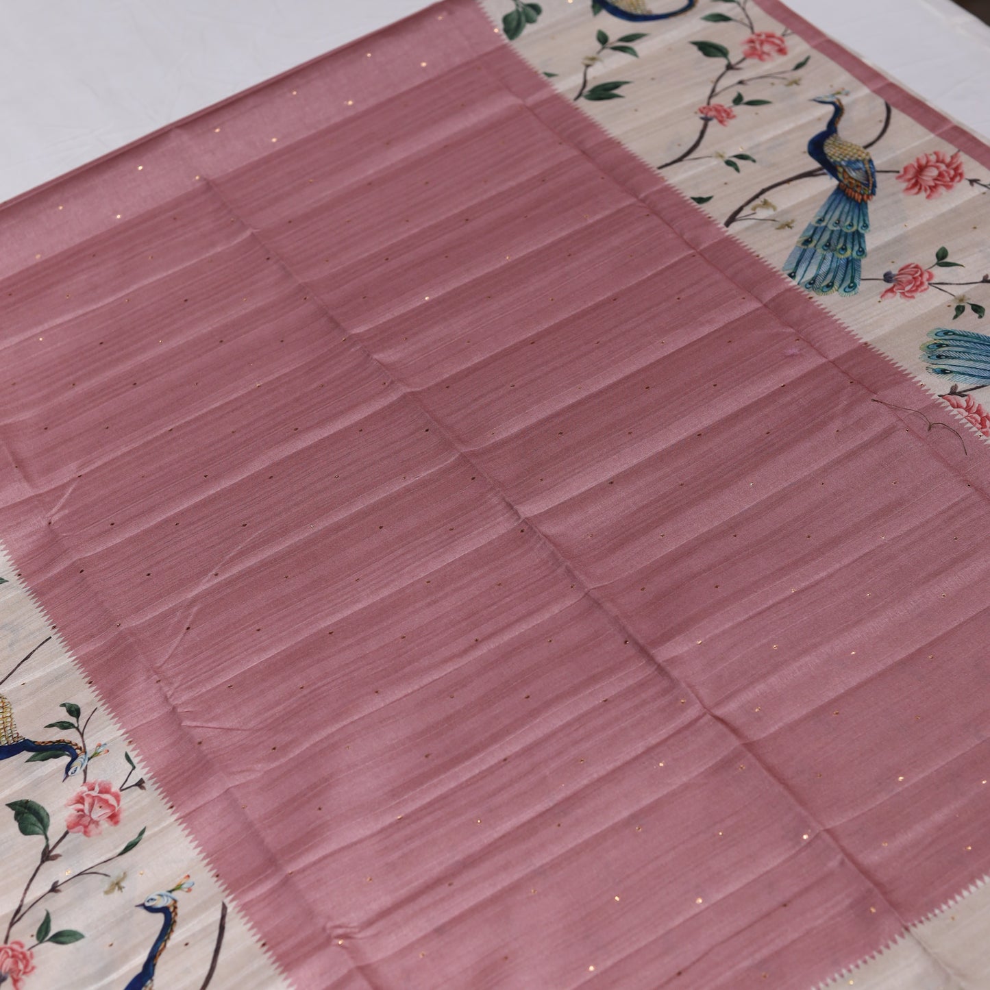 Berry RoseFancy Semi Tusser Saree