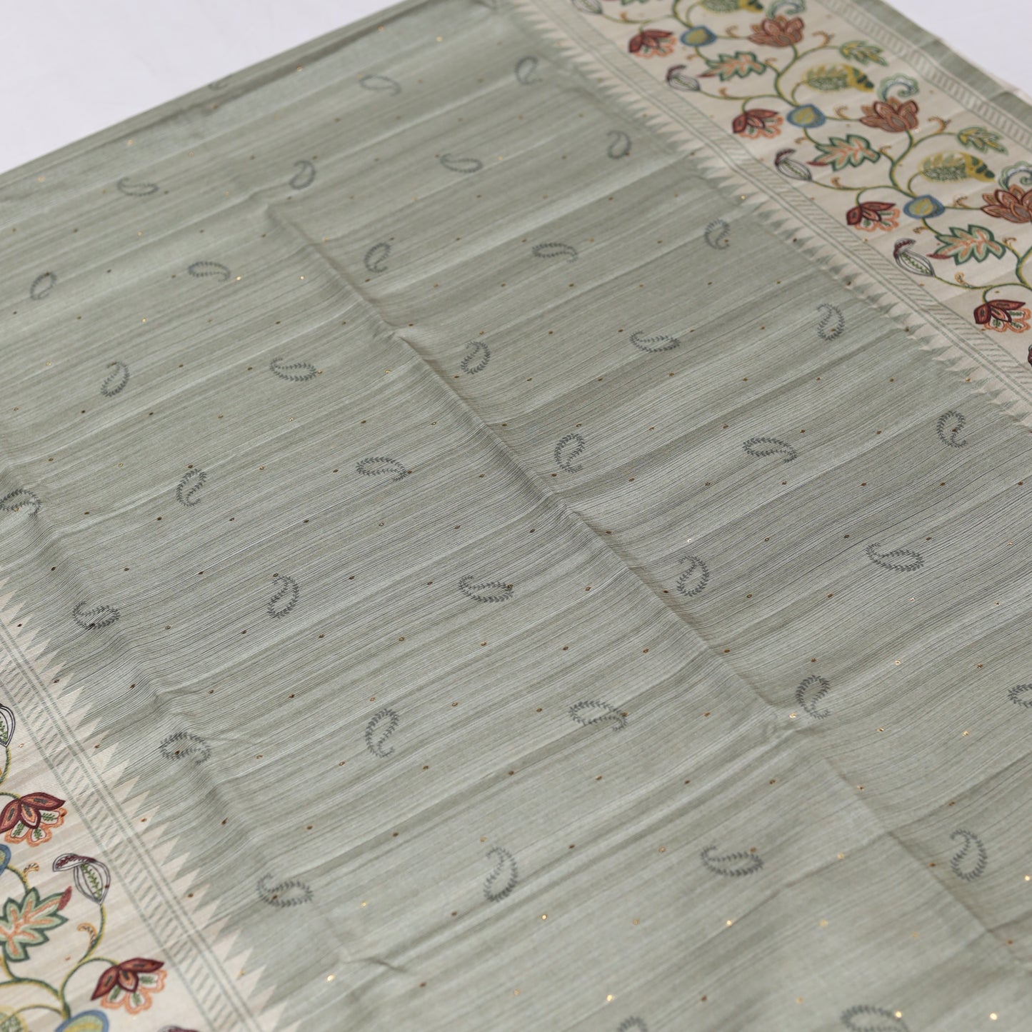 Grey Fancy Semi Tusser Saree