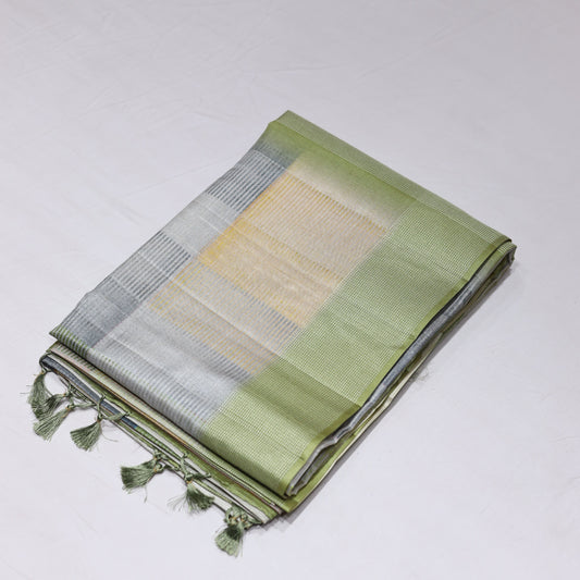 Green Fancy Semi Tusser Saree